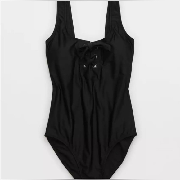 NWT Aerie Grommet Scoop Lace Up One Piece Swimsuit - Picture 6 of 12